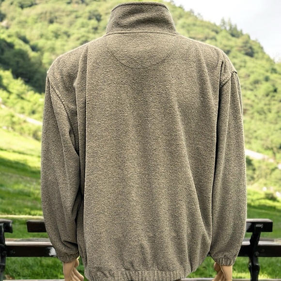 Croft & Barrow Sport Grayish Tan Quarter Zip Drop Shoulder Fleece Pullover - Picture 13 of 16